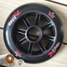 롤러블레이드 스피드 슈즈 경속 미끄럽다 빅 스케이트를 타다 하이스판 85A 내마모성 90MM100MM 큰 떡 인라인 속히, 블랙 100mm_2개 베어링 _1개