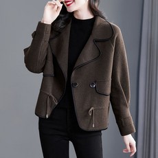 퀄리티 모직 자켓 여성 핸드메이드 숏 코트