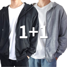 LTY (1+1) 가을 간절기 빅사이즈 남성 커플 후드 집업