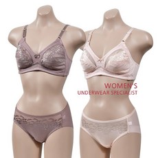 포인트 레이온 노와이어 풀컵 브라팬티세트