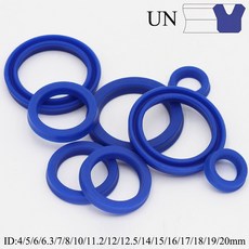 UN ID 폴리우레탄 PU 방사형 샤프트 피스톤 로드 U/Y 립 4mm 5mm 6mm 7mm 8mm 10mm 12mm 14mm 15mm 16mm 17mm 18mm 19mm 20mm, 76) 20Pieces UN15x22x5