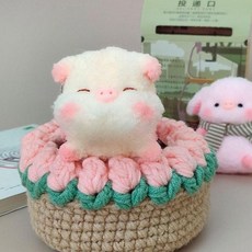 모루인형 키트 재료 만들기 키링 악세서리 부자재 돼지, 베이지 돼지(도구X), 1개