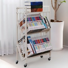 LIFE LANCE 三層移動鋼製圖書車, 米色