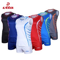 해외 직구 Etto 전문 배구 팀 정장 여성을위한 빠른 건조 민소매 저지 배구 세트 여성 경기 tracksuit s 4xl, u173