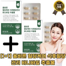 [1+1]ALLBARUN 올바른 혈당케어 식후혈당관리 바나바잎 추출물 500mg 60정x2 혈당상승억제 탄수화물 면역기능 고함량 빠른배송, 120정, 1세트