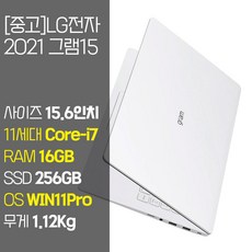 LG 2021 그램15 15Z95N 11세대 Core-i7 RAM 16GB NVMe SSD 256GB~1TB 탑재 윈도우11 설치 중고 노트북, WIN11 Pro, 256GB, 코어i7, 화이트