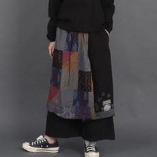 패치워크 퀼팅 랩 치마바지