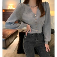 Goodiff 女式漂亮腰圍 V 領針織衫