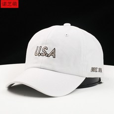 others 노 즈 멍 청년 학생 힙 합 야구 모자 남자 여자 캡 휘 어 진 챙 햇 심 플 순색 차양 NE665 흰색 조절 가능