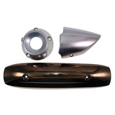 티맥스 야마하 TMAX yamaha tmax500 tmax530 tmax 2011-2016 오토바이 sccoter 크롬 배기 단열 커버 머플러 커버, 은색 금
