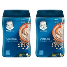 Gerber Oatmeal Cereal Single Grain 거버 귀리 시리얼 16oz(454g) x 2팩, 혼합맛