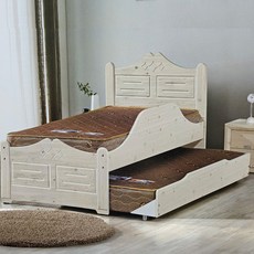 굿모닝침대 크라운 워시 슬라이딩 이단침대 싱글침대 단면매트리스포함 2인용침대, 크라운-워시