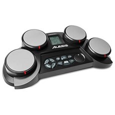 Alesis CompactKit 4 – 70개의 전자 및 어쿠스틱 드럼 키트 사운드 4개의 패드 및 드럼 스틱이 포함된 탁상용 일렉트릭 드럼 세트, 데뷔 주니어 드럼 키트