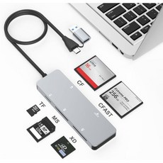 CFast 카드 리더 USB 3.0 2.0 5Gbps 알루미늄 고속 메모리 어댑터 CFastCFSDTFXDSanDisk Lexar Transcend Sony 카드용 5장의 동시, 307, 1개