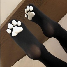 고양이 발자국 코튼 여자 무릎 팬티 스타킹 여자 Pawpads 양말 패션 허벅지 높은 긴 무릎 스타킹