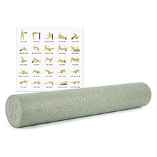 ALEAF EPP壓花泡棉滾筒+運動海報, 橄欖卡其色(泡沫滾筒）