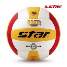 스타 대시 칼라 배구공, 화이트 + 레드 + 옐로우