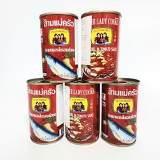 태국 고등어 토마토소스 고등어통조림 사딘 Mackerel in tomato sauce 3lady 쓰리레이디 worldfood, 155g, 5개