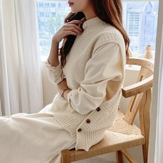 라라앤제이 울 알파카 니트 조끼 5color