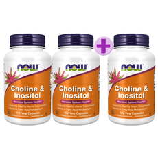 [2+1] 나우푸드 콜린 & 이노시톨 100베지캡슐 Choline & Inositol 500 mg x 3통 미국직구, 3병, 100정