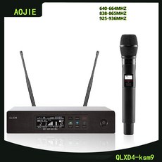 AOJIE 무선 마이크 디지털 시스템 QLXD4/ksm9 대규모 공연 노래 마이크에 적합251405, 838-865mhz, 838-865mhz