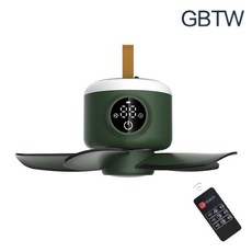GBTW 캠핑용 타프팬 천장형 선풍기 리모컨 포함, 충전버전-그린(8000mAh)