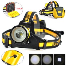 Boruit b16 XM L2 led 줌 가능 전조등 4aa 헤드 라이트 4 모드 sos 로우 휘슬 linterna 정면 led 헤드 램프 야외 캠핑 램프, 1개, WHITE