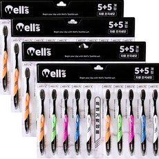 wells 웰스 차콜 초극세모 5+5개 흑모, 10개입, 4개