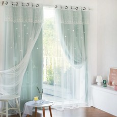 디망쉬암막레이스커튼창문세트