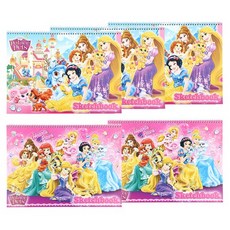 디즈니 프린세스 여아용 매수 많은 스케치북 5p 랜덤 발송, 14매, 345x250mm, 1개