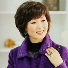 인조 콧수염 가짜 수염 가발 연극 소품 분장 엄마 여성 단발 웨이퍼 중장년 풍성하고 내추럴한 가발세트 패키지, 03 내추럴블랙+헤어밴드+소강빗
