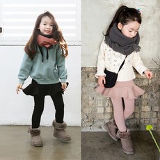 베이비소이 여아 아동 기모치마레깅스