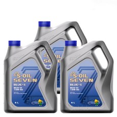S-OIL 세븐 블루 #5 에코 CI 15W40 6L x 3개 1박스 CI-4 유로5 TIER-3 고성능 디젤 엔진오일