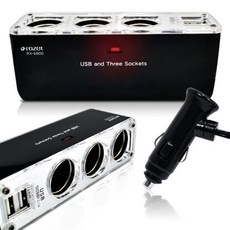 [오너클랜] 로제트 차량용 3구시가잭/RX-6800/USB2포트추가/, 1개, 3구