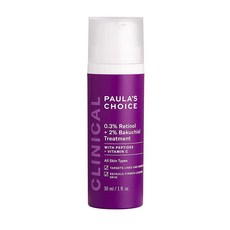 Paulas Choice CLINICAL 0.3% 레티놀 2% 바쿠치올 트리트먼트 안티에이징 세럼 포 딥 링클 잔 무향 무파라벤 1온스, 1개