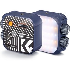 KF 컨셉 2색 LED 비디오 라이트 2000mAh 충전식 휴대용 카메라 CRI 96 2500K9900K 15광효과 브이로그용 사진조명 셀피 화, Blue - 9900k