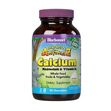 BlueBonnet Super Earth Rainforest Animalz Calcium Magnesium And Vitamin D3 Chews Natural Vanilla F, 1개, 90정