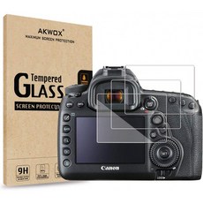 CanonEOS5DMarkIV5D45D5D/S5DRDSLR카메라 AKWOX[0.3mm2.5D고화질 9H]광 LCD프리미엄 유리 보호 커버, 단일옵션