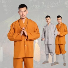 스님 의상승복 티베트어 라마 의상 복장 대형 조각 스님 복장, 노란색, 23