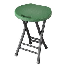 접이식 걸상 휴대용 플라스틱 작은 마자 두꺼운 가정용 높은 걸상 간이 둥근 걸상 야외 작은 걸상 접이식 의자, 플라스틱 휴대용 의자 은틀 짙은 녹색, 1개