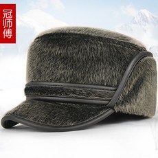 해외 중년남성 노인 털 겨울 따뜻한 모자 귀보온 모자-19540