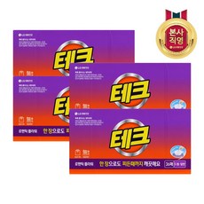 테크 간편 시트세제 일반드럼 겸용 로맨틱 플라워향, 36매, 4개