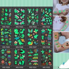 1PC 방수 문신 스티커 빛나는 아이 임시 가짜 글로우 붙여 넣기 얼굴 팔 다리에 어린이 바디, Ei-061
