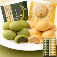일본 츠키게쇼 월화장 밀크 만쥬 10개입 + 이에몬 말차 만쥬 10개입 세트 515475