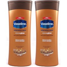 바셀린 인텐시브 케어 코코아 글로 바디 퓨젼 코코아 버터 13.5 Oz / 400 ml (2 팩), 단일상품