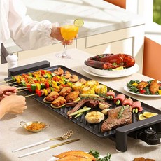 불판 전기그릴 삼겹살판 스테이크 구이 가정용 맛집, 48x28 팬 패키지1