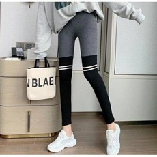 아모르M 빅사이즈 배색 레깅스 2컬러