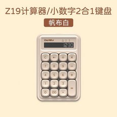  다얼유 계산기 키패드 기계식 키보드 숫자, 1.캔버스화이트, FR, 무선 