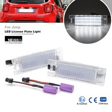 레니게이드 2014 2015 2016 2017 2018 2019 2020 2x LED 라이센스 번호판 캔버스 오류 없음, 1개