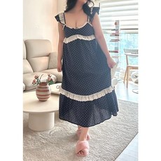 셰리폼 빅사이즈 섹시 슬립 원피스 파자마 빅사이즈 네이비 잠옷